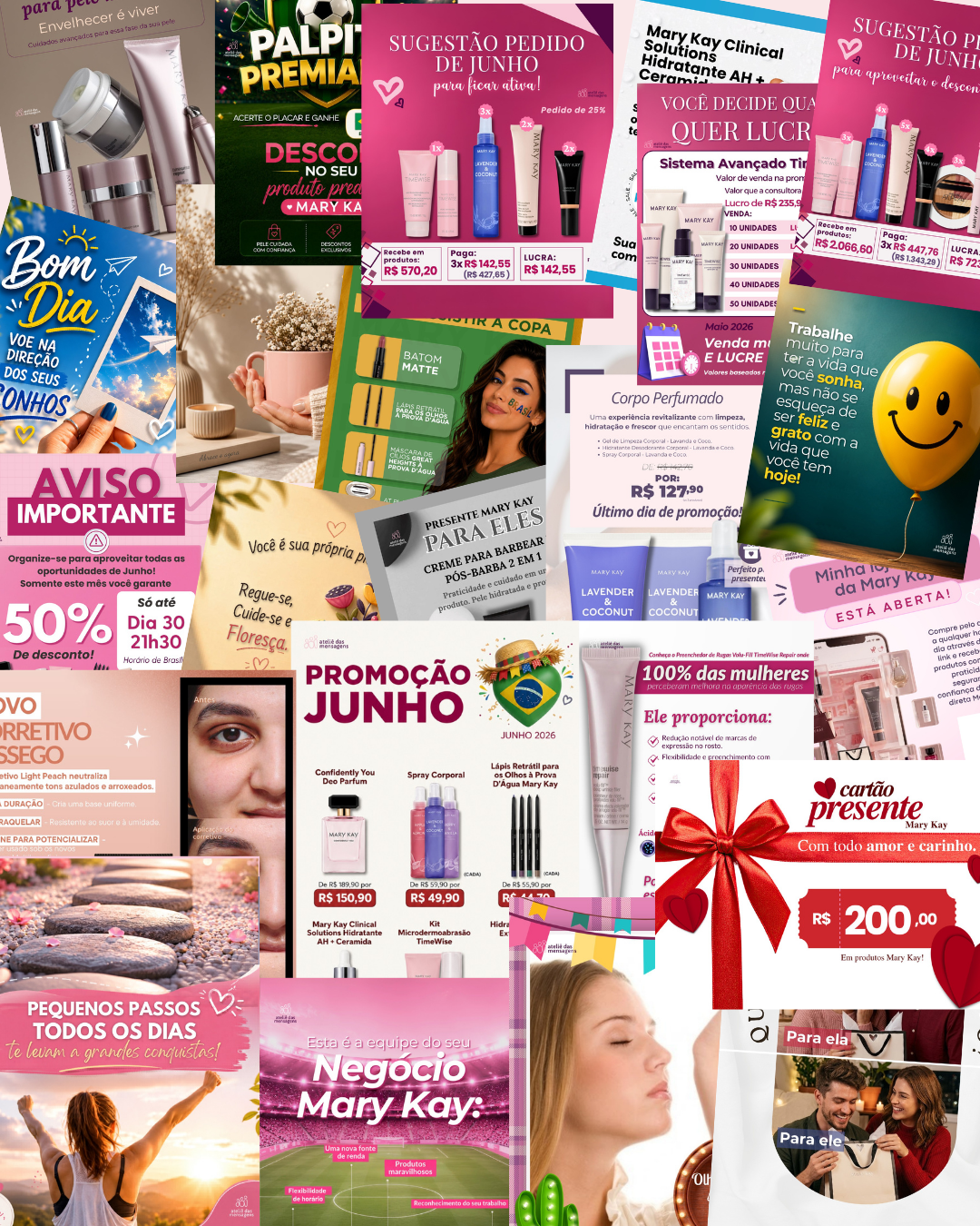 Posts prontos e materiais personalizados para unidade Mary Kay